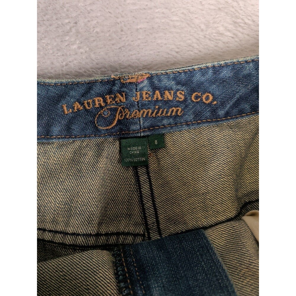 Lauren Jean Co. Ralph Lauren Denim Midi Skirt Womans 8 Vintage Y2K Trumpet - Picture 7 of 9